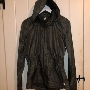 Gray Rain Jacket with Hood